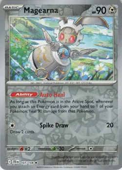 Magearna Reverse Holo 107/159 Rare SV09: Journey Together NM Pokemon - Image 1