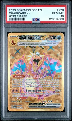 Pokemon Charizard ex Obsidian Flames Hyper Rare 228/197 PSA 10 - Image 1