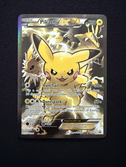 Pikachu EX XY124 Black Star Promo Full Art Holo 2016 LP Pokemon Card - Image 1