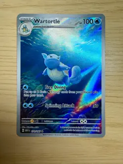 Pokemon TCG Wartortle Holo Illustration Rare Card 171/165 English NM - Image 1