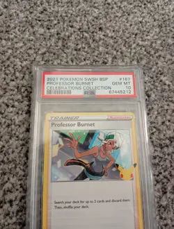 Professor Burnet SWSH167 Stamped Card 25th Celebrations Black Star Promo PSA 10 - Image 2