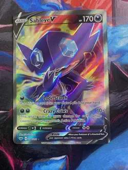 Pokemon TCG Sableye v Sword & Shield Base Set Holo Card 194/202 - Image 1