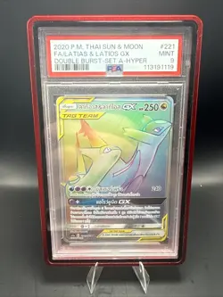 Pokemon TCG T-Chinese Card Latias & Latios GX 221/184 HR Rainbow Rare PSA 9 - Image 2