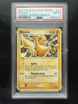 Pokemon Pikachu 012 Black Star 10th Anniversary Journey Across America PSA 8 - Image 1