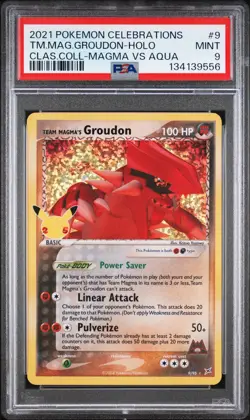 2021 POKEMON CELEBRATIONS CLASSIC COLL #9 TEAM MAGMA'S GROUDON-HOLO PSA 9 - Image 1