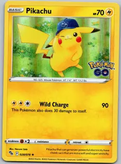 Pikachu (28) Holo Rare Pokemon GO 028/078 NM - Image 1