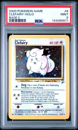 2000 Pokemon Game - Clefairy - Holo - Base II - PSA 9 - Image 1