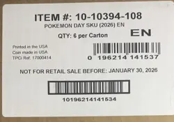 Pokemon Day 2026 Collection 6 Box Case Brand New Factory Sealed - Image 3