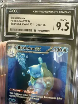 Pokemon TCG Blastoise EX Sir Scarlet & Violet 151 English Alt Art CGC 9.5 - Image 2