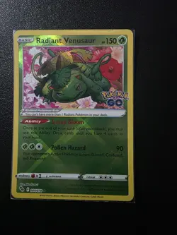 Pokemon TCG Radiant Venusaur Radiant Rare Pokemon GO 004/078 NM - Image 1