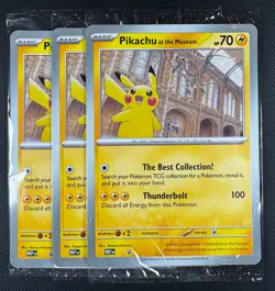 Pokemon Pikachu at the Museum Natural History Jumbo Promo x 3 - sealed - in-hand - Image 1