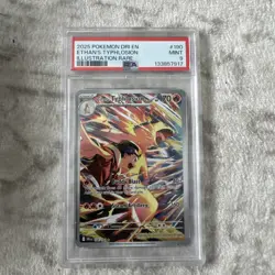 2025 Pokemon Destined Rivals Ethan's Typhlosion Illustration Rare PSA 9 Full Art - Image 1