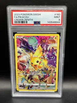 Pokemon FA Pikachu TCG Crown Zenith 160/159 PSA 9 MINT - Image 1