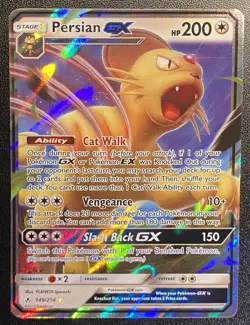Persian GX UR 149/214 Pokemon TCG S&M Unbroken Bonds Full Art Ultra Rare Holo NM - Image 2