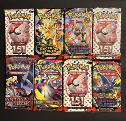 Pokemon TCG Booster Pack Variety Bundle (8) Packs Factory Sealed Lot 2 - Image 1