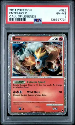 2011 POKEMON CALL OF LEGENDS #SL3 ENTEI-HOLO PSA 8 - Image 1