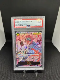 ONE PIECE OP11-119 SECRET RARE PARALLEL-A FIST OF DIVINE SPEED-KOBY PSA 10 2025 - Image 1