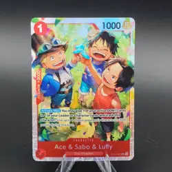 One Piece Ace & Sabo & Luffy OP13-007 SR Carrying On His Will Holo Playset of 4x - Image 2