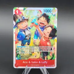 One Piece Ace & Sabo & Luffy OP13-007 SR Carrying On His Will Holo Playset of 4x - Image 4