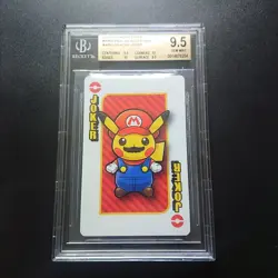 BGS 9.5 Mario Pikachu Joker Pokemon Center Poker Deck Playing Card BGS - Image 1