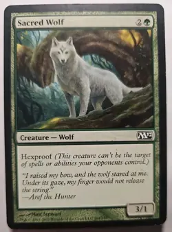 MTG Magic The Gathering Card Sacred Wolf Creature Wolf Green M12 - Image 1
