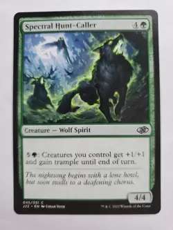 MTG Magic The Gathering Card Spectral Hunt-Caller Creature Wolf Spirit Green - Image 1