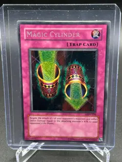 Yugioh TCG Magic Cylinder LON-104 Secret Rare Trap Card MP - Image 1