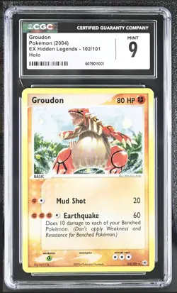 CGC 9 Groudon 2004 EX Hidden Legends 102/101 Secret Rare Holo Pokemon Card psa - Image 1