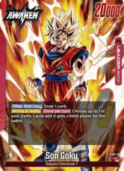 Son Goku FS01-01 Leader Foil Fusion World Dragon Ball Super Card Game | NM - Image 1