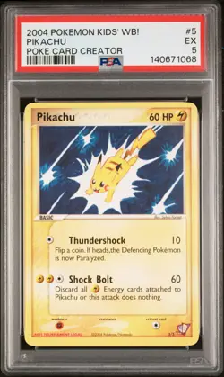 2004 POKEMON KIDS' WB! POKE CARD CREATOR #5 PIKACHU PSA 5 - Image 1
