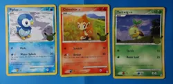 OVERSIZED JUMBO Sinnoh First Partner Pack cards: Piplup, Chimchar, Turtwig NM - Image 1