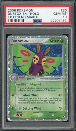 2006 Pokemon Ex Legend Maker Dustox Ex-Holo #86 GEM MT PSA 10 POP 56 - Image 1