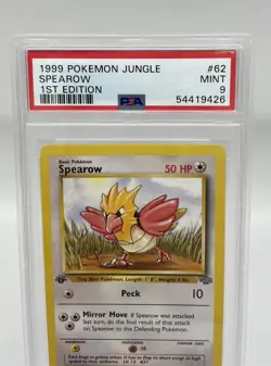 1999 Pokemon Jungle 1st Edition Spearow 62/64 PSA 9 - Image 2