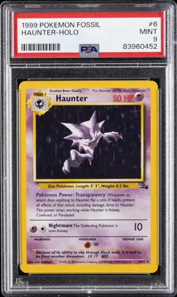 1999 POKEMON FOSSIL #6 HAUNTER-HOLO PSA 9 - Image 1