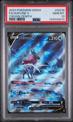 2023 POKEMON SWORD & SHIELD CROWN ZENITH #GG38 FULL ART/SUICUNE V PSA 10 - Image 1