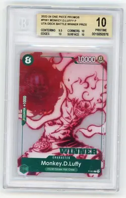 One Piece Monkey.D.Luffy P-061 Uta Deck Battle Promo BGS 10 - Image 1