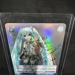 Signed Weiss Schwarz Hatsune Miku Project DIVA PD/S22-E079X XR Foil Holo - Image 2