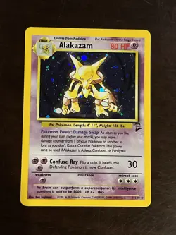 Pokemon Alakazam Holo Rare Base Set 2 1/130 80 HP Psychic 2000 Card - Image 1