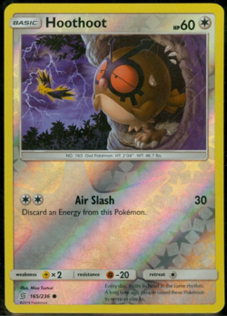 Pokemon - HOOTHOOT 165/236 - Reverse Holo - Unified Minds - NM/M - Image 1