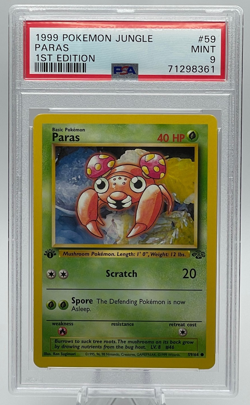 1999 POKEMON JUNGLE #59 PARAS 1ST EDITION PSA 9 MINT - Image 1