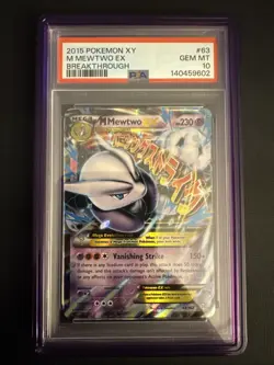 2015 Pokemon XY M Mewtwo EX Breakthrough #63 PSA Gem MT 10 - Image 1