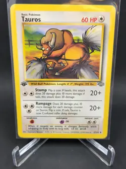 Pokemon 1st Edition Tauros 47/64 Jungle LP - Image 1
