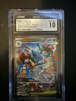 Pokemon Mega Lucario ex 179/132 Ultra Rare Mega Evolution - CGC 10 - Image 1