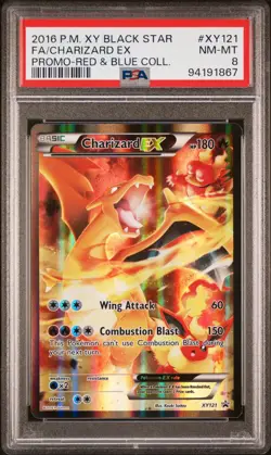 Pokemon TCG Charizard EX XY121 Black Star Promo Holo 2016 PSA 8 NEAR MINT - MINT - Image 1