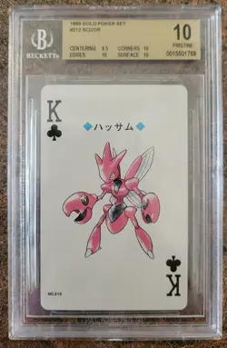 1999 Scizor King of Clubs #212 Pokemon Gold Playing Card Japanese BGS 10 - Image 1