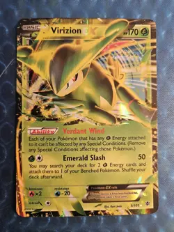 Pokemon TCG Virizion EX Plasma Blast Ultra Rare Holo Card 9/101. Very Nice - Image 1