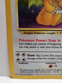 Dragonite 4/62 Fossil Holo Unlimited Vintage Pokemon Card HP - Image 3