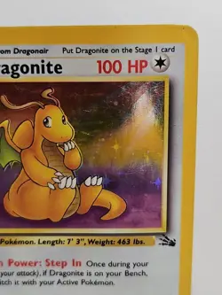 Dragonite 4/62 Fossil Holo Unlimited Vintage Pokemon Card HP - Image 5