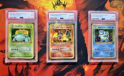 Pokemon Sequential Base Set,Charizard PSA 8 Blastoise PSA 9 Venusaur PSA 9 Jap - Image 1