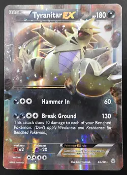 POKEMON TYRANITAR EX 42/98 HOLO FULL ART ANCIENT ORIGINS 2015 POKEMON LP - Image 1